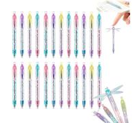 Stylos Libellule Gleaming Wings, Stylo à Bille avec Ailes de Libellule Mobiles, Stylos à Bille Novelty Mignons avec Corps Transparent, Stylo Amusants pour Journaling, École et Bureau (24 Pièces)