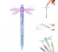 Stylos Libellule Gleaming Wings, Stylo à Bille avec Ailes de Libellule Mobiles, Stylos à Bille Novelty Mignons avec Corps Transparent, Stylo Amusants pour Journaling, École et Bureau (Violet)