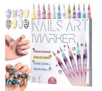 Stylos Marqueurs à Ongles Pigmentation Intense à Pointe Fine