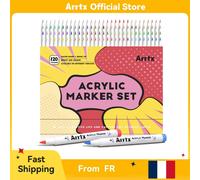 Stylos marqueurs Arrtx, stylos à peinture acrylique à pointe pinceau, pour dessins animés, bandes dessinées, peinture sur roche, bois, toile, fabrication d'objets artisanaux DIY 30F colors