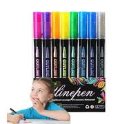Stylos Marqueurs De Contour - Ensemble De Gel Pailleté Double Ligne, Pigment À Pointe Fine, Couche D'écriture Lisse | Stylos D'art Métalliques Aux Couleurs Artistiques Vibrantes, Pour Peindre Des Proj
