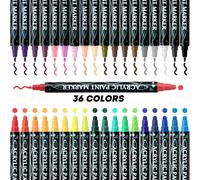 Stylos Marqueurs De Peinture Acrylique Extra Fins,Pointe À Points,Peinture Rupestre,Tasse,Céramique,Verre,Bois,Fournitures D'art Exécutives,12-36 Couleurs - Type 36 Colors #A