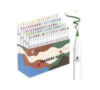 Stylos marqueurs de peinture, Pointe pinceau, 90 couleurs | Compatible multi-surfaces for diverses créations de peinture à la main et de bricolage(90A)