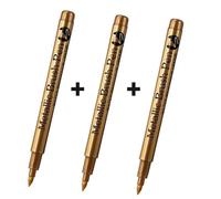 Stylos Marqueurs Métalliques À Pinceau,Stylo De Peinture De Document En Or Et Argent,Marqueur D'art En Continu Pour L'artisanat Manga,Fournitures De Papeterie Scolaire,3 Pièces,1 - Type Brush 3copper