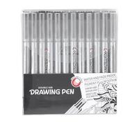 Stylos Micro Fineliner Pointe Fine Dessin Noir Marqueurs d'encre d'archives étanches à l'eau Contour de Croquis pour Artiste à la Maison, à l'école, au Bureau, aux Voyages,