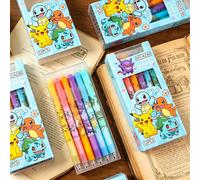 Stylos neutres effaçables à encre bleue Pokemon, 6/12/24 pièces, fournitures scolaires mignonnes pour étudiants, papeterie de dessin animé, stylo effaçable Random 6pcs