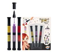 Buki Stylos Ongles – Coffret 3 double-flacons Rouge, Doré, Violet – Classique & Pailleté