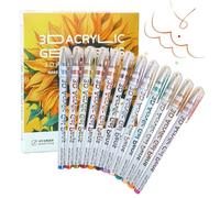 Stylos Peinture Acrylique | Set Art Marqueurs Acryliques Multicolores - Marqueurs À Base D'eau Pour Dessin Et Coloriage Sur Bois Pierre Toile Tissu Scrapbooking Cartes Doodle Et Artisanat
