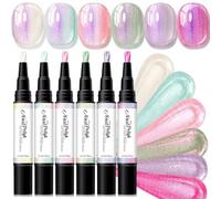 Stylos Peinture pour Ongles Crayon Gel Pailleté 6 Couleurs