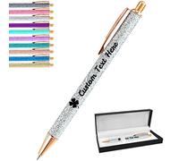 Stylos personnalisés avec nom Stylo à bille pailleté en vrac Stylo à bille rétractable personnalisé avec message texte pour femmes infirmières écriture Anniversaire Business Graduation_Encre noire