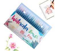 Stylos Pinceaux Aquarelle | Set De Styllos Caalligraphie Pinceau Aqquarelle | Piinceaux Écriture Couleurs Vives Pour Dessin Calligraphie Coloriage Journal Voyage École Artistes Adultes Débutan