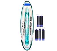 Stylos-Plume - Plume Moyenne 0,38 mm, Corps Transparent, Instrument D'Écrit | Stylo-Plume - Écriture précise pour notes et croquis | Pointe fine 0,38 mm, réservoir visible, corps translucide, prise confo