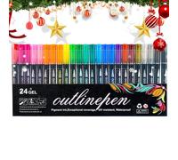 Stylos pour brillants, stylos pour d'art - Marqueurs Doodle scintillants à double ligne, stylos pour dessin de papeterie pour pour artisanat, album de découpes, album photo