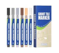 Stylos pour Joints de Carrelage - Marqueur de Couleur pour Joints 6 Pièces - Étanche Pour Salle De Bain Cuisine Terrasse Sol Mur Balcon Appartement Professionnel