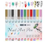 Stylos pour la Peinture des Ongles 12 Pièces 0.5mm Séchage Pointes Fines