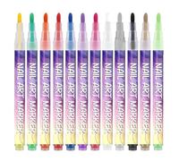 Stylos Pour Les Ongles - 12 Couleurs D Outils De Peinture À Pointe Fine - Séchage Rapide Stylos Vernis À Ongles,pour Femmes, Dames, Jeunes, Débutants et les Salons de Manucure