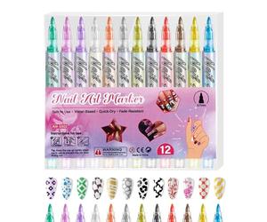 Stylos pour Peinture des Ongles 12 Pièces d'Outils avec Séchage et Fins