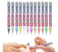 Stylos pour vernis à ongles, 12 couleurs marqueurs DIY pour ongles, stylos pour Doodle sur les , pour femme, petite amie, fille, fêtes de Noël, anniversaire, fête, maison, salon, débutant