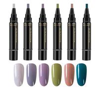 Stylos Pour Vernis À Ongles - Marqueurs Artistiques À Séchage Rapide, 6 Couleurs, Brillance Durable Sans Gel UV | Artisanat D'assistant De Manucure Pour Salon De Maison, Peinture À La Main, Accessoire