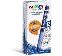 Carioca Stylos rétractables à bille Oops 0,7 mm effaçables rechargeables Lot de 12 Bleu