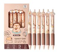 Stylos rétractables Capybara, stylos pour animaux pour l'écriture - Stylo mécanique Capybara de 0,5 mm,6 x Astuce de grattoir pour marque-page ensemble de cartons de signet pour la classe