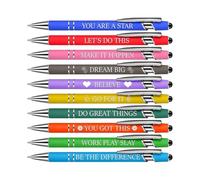 Stylos rétractables, stylos de travail drôles,Lot de 10 stylos d'appréciation | Stylos d'affirmation avec pointe pour écran tactile, matériel scolaire innovant pour prendre des notes, dessiner