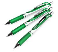 Stylos Roller Gel Rétractables Pentel BL77 EnerGel 0,7 Mm Vert Ensemble De 3