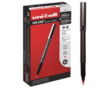 Stylos roller Uniball Deluxe Rouge - 0,5 mm Micro Point Pack de 12