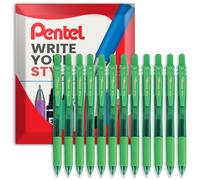 Stylos Rollerball Rétractables Pentel Energel X BL107 0,7mm Vert Pochette de 12