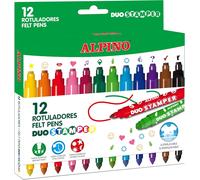 Stylos Tampons Alpine 12 Duo Marqueurs À Double Pointe Marqueurs Pour Tamponner, Décorer Et Colorier Couleurs Assorties