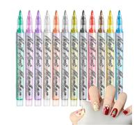 Stylos Vernis à Ongles 12 Couleurs Marqueurs à Pointe Fine pour Dessin