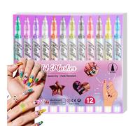 Stylos Vernis à Ongles 12 Couleurs Marqueurs Avec Pointe Fine Pour Doodle