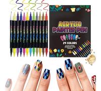 Stylos Vernis à Ongles - 12 Pièces Double Embout Séchage Rapide | Set de Stylos Marqueur Vernis à Ongles DIY pour Design,Pour Femmes Dessin Pointillisme Salon à Domicile Fêtes Anniversaire