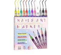 Stylos Vernis À Ongles | 12 Pièces Doublure Anti-taches À Séchage Rapide, Kit De Stylos Pour Vernis À Ongles Gel - Pour Filles Adultes Débutants Ongle Toile Art Artisanat Fournitures Salon Mai