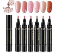 Stylos Vernis à Ongles, 6 Couleurs par Coffret, Stylos Gel Multifonctions à Séchage Rapide, Coffret Professionnel pour Femme