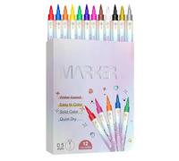 Stylos Vernis A Ongles,Coffret 12 Couleurs à Base d'Eau | Stylos Double Pointe pour - pour Femmes et Filles, Art du Vernis, Pointillage et Dessin Créatif