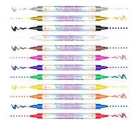 Stylos Vernis à Ongles de Couleur | 12 Couleurs Imperméable et à Double Pointe - Séchage Rapide Stylo Douilleur et Liner - pour le Voyage, la Fête, à l'École, la Petite Amie, l'Épouse et