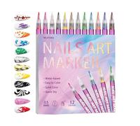 Stylos Vernis à Ongles Outils de Liner pour Manucure à Séchage 12 Couleurs