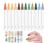 Stylos Vernis - Ayarlanabilir Parlaklık 12 Renkli Kalem Renkli Tablet - Marqueurs à Séchage Rapide pour Ongles | Pour Femmes, Salon, Fête, Mariage Formel, Voyage, Manucure et Festival Décontracté