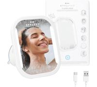Stylpro Anti-Fog Mirror: Heated With Led Light And Wiper - Makes Shaving And Washing In The Shower Easier - Waterproof, Rechargeable, Stylish Design