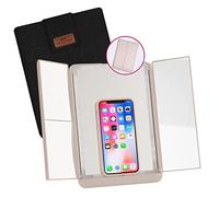 StylPro Le Miroir Pliable Dispose de 4 perspectives, lumière LED, Support de téléphone, grossissement 2x/5x, étui de Voyage, câble Micro-USB Rechargeable.