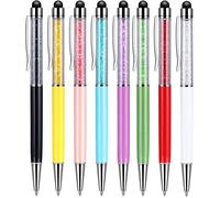 Stylus For Tablets 8 Pack 2 In 1 Capacitive Ballpoint Pen Black Ink And Universal Stylus Pens For Mobile Phone Ipad Smartphones Iphone Samsung Galaxy (8 Colours)