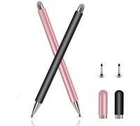 Stylus Pen For All Tablets 2 In 1 Touch Stylus Pen For Redmi Samsung Xiaomi Huawei Surface Lenovo Chromebook Tablets/Cell Phones High Sensitivity Stylus Pen (Rose Gold+Black)