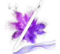 Stylus Pen for Android Touch Screens, for Tablet, Compatible Samsung/HuaWei/Phone, Capacitive Pen with 2 Replacement Tips and Palm Rejection (Blanc)