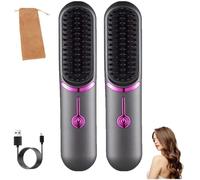 Styluse Hair Brush, Styluse Beauty Hair Brush, 2-In-1 Straightener & Curler, 3 Adjustable Temperature,Fast Heating,For All Hairs Type, Slick Back Hairs Brushs (2PCS)