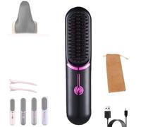 Styluse Hair Straightener, 2 in 1 Cordless Hair Straightener and Curler, Styluse Portable Hairs Straighteners Brush, Rechargeable Smooth, Frizz-Free (Black)