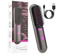 Styluse Hair Straightener,Styluse Heated Brush,Portable Hair Straightener Brush for Travel for All Hairs Types (Black)