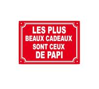 stylx design Plaque métal humoristique - « Les plus beaux cadeaux sont ceux de papi » - Déco murale intérieur/extérieur - Idée cadeau drôle