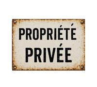 stylx design Plaque métal humoristique - « Propriété Privée rouillée » - Déco murale intérieur/extérieur - Idée cadeau drôle