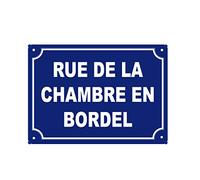 stylx design Plaque métal humoristique Rue de la chambre en bordel - déco murale maison vintage intérieur extérieur